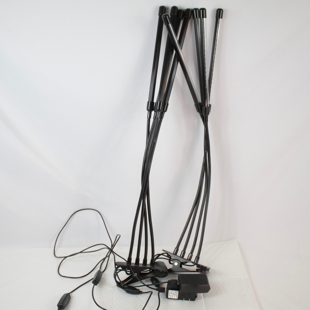 LED Grow Light for Indoor Plants 4-Head Gooseneck Full Spectrum Clip-On Lamp 2PK